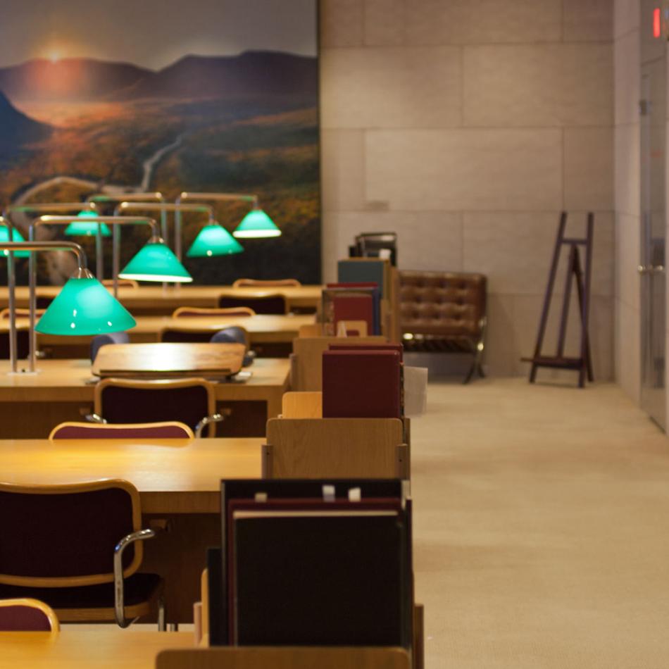 Desks in the reading room