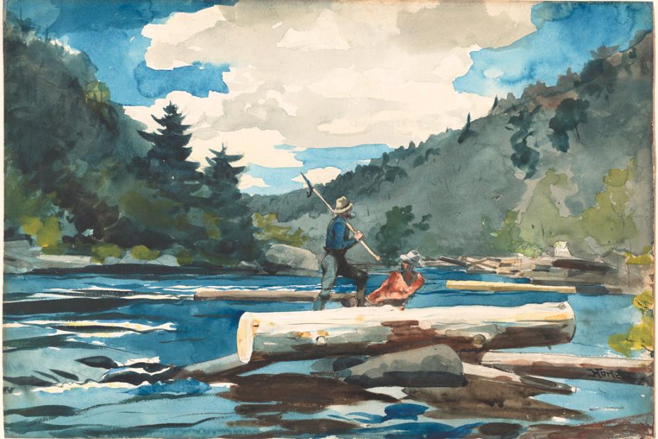 Winslow Homer, "Hudson River, Logging"