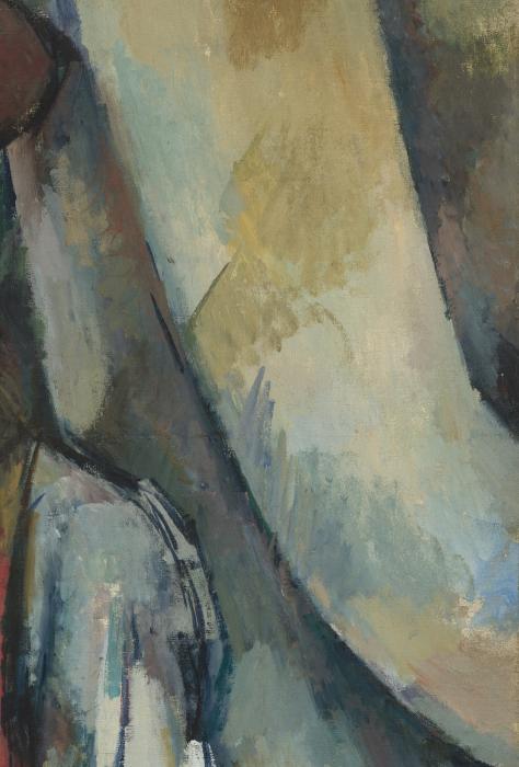Blue gray background of Cezanne's canvas