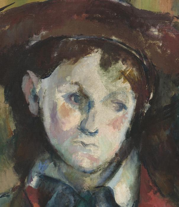 The face of Cezanne's Boy in a Red Waistcoat